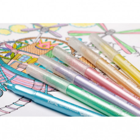 Marker Colorino, Glitter, 6tk, pastell