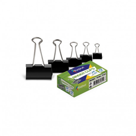 Paberiklambrid FORPUS, 15 mm. 12 tk, must