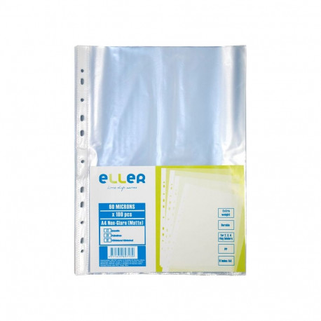 Köidetavad kiletaskud Eller A4 PP, 60 mic, matt, 100 tk/pakk