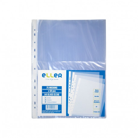 Köidetavad kiletaskud Eller A4 PP, 80 mic, läikiv, 50 tk