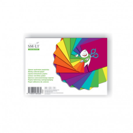 Värviline paber SMLT A4, iseliimuv, 8 lehte (2 tk)