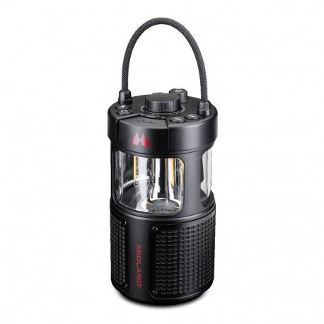 Midland ER LANTERN adjustable 360° LED lighting with a powerful built-in Bluetooth speaker
