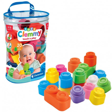 Clementoni Clemmy värviliste pehmete klotside komplekt 17877, 20 tk, kotis