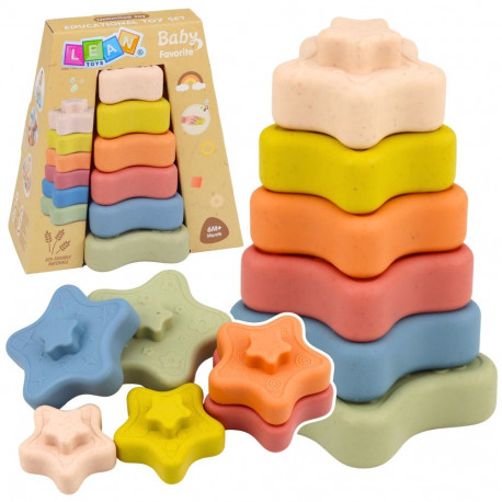 värviline pehme sensoorne tähekujuline klotside komplekt 6 tk