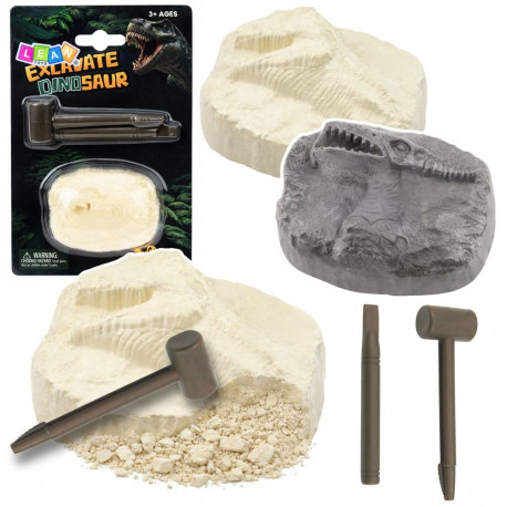 arheoloogiline komplekt väljakaevamised kivi dinosaurusega figuur tööriistad