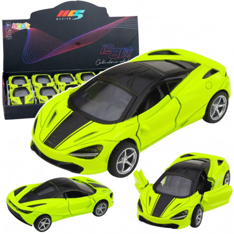 Samochód Sportowy Metalowy Napęd Światła Dźwięki Zielony 1:32