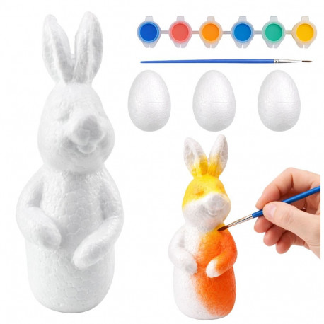 Zestaw Do Malowania Styropianowych Ozdób Zając 3 Jajka Farby
