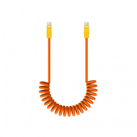 Newell USB-C - USB-C 100 W cable, 1,5 m, Silicone, Spiral, Orange-Yellow