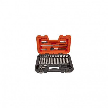 Short and long sockets set 10-22mm + bits PH,PZ,HEX,TORX 53 pcs 3/8"