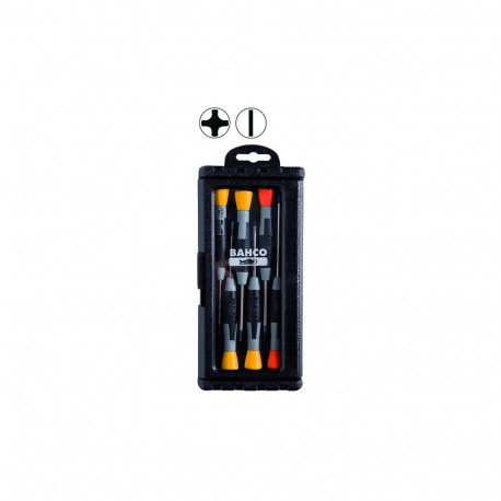 Precision screwdrivers set 6 pcs slotted 1,5x50, 2x50, 2,5x50, 3x50, PH0x50, PH1x75mm