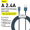 Baseus Lightning Superior Series cable, Fast Charging, Data 2.4A, 1m Blue (CALYS-A03)