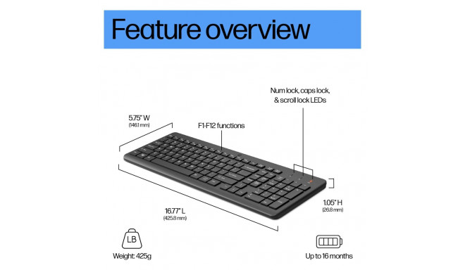 HP 220 juhtmevaba klaviatuur (P)