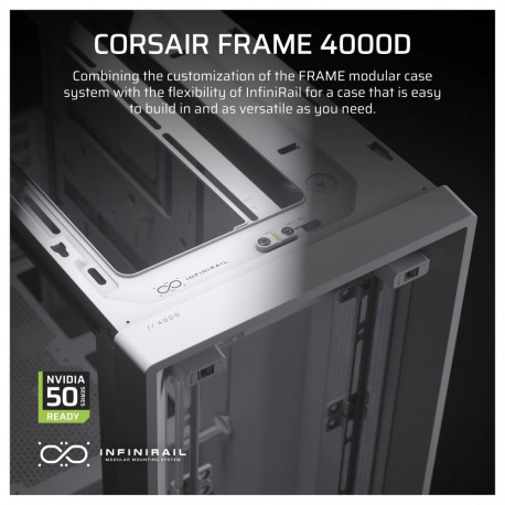 Corsair Frame 4000D valge Midi Tower ATX mänguri korpus