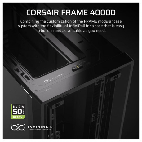 CORSAIR Frame 4000D must Midi Tower ATX mänguri arvutikorpus