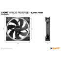 "140mm be quiet! Light Wings PWM Reverse Black"