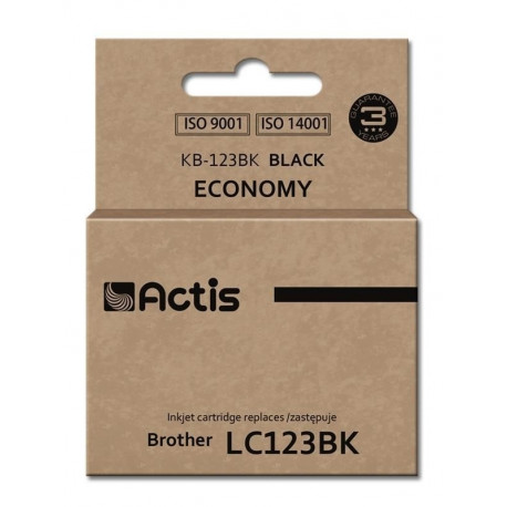 Actis KB-123Bk tint (asendus Brother LC123BK/LC121BK; standard; 15 ml; must)