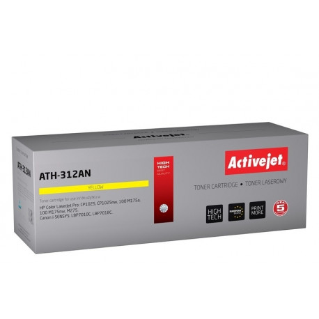 Activejet ATH-312AN Toner (replacement for Canon, HP 126A CRG-729Y, CE312A; Premium; 1000 pages; yel