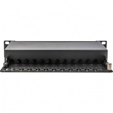 10" Patchpanel DN-91612S-EA, 12-Port, Cat.6a (schwarz, 1HE, Rack Mount, geschirmt)