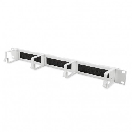 Kaablite korrastuspaneel harjaribadega 483mm (19") kappidele 1HE, hall