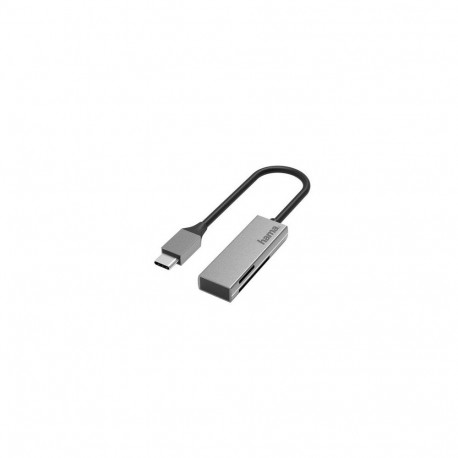 Hama USB Card Reader, USB-C, USB 3.0, SD/microSD, Aluminium