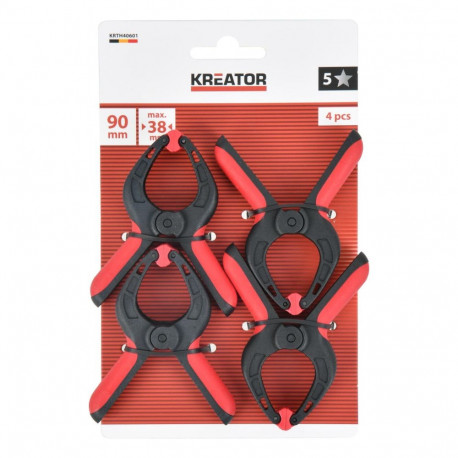 Spring Clamp 90mm - 4 pcs KREATOR KRTH40601 85 mm, 38 mm, 4 kg