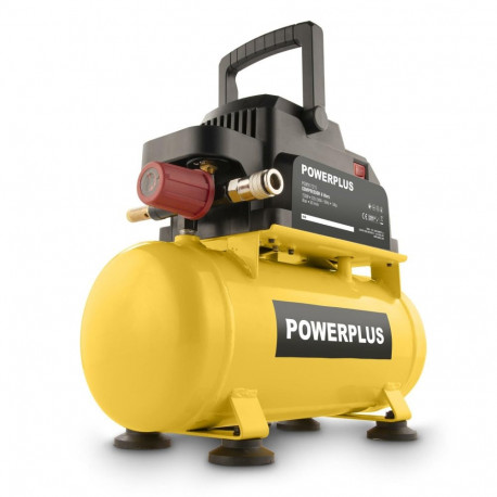 POWERPLUS POWX17215 õlivaba kompressor rehvide pumpamiseks puhumiseks ja kergetele pneumotööriistade
