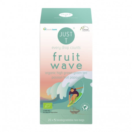 Green tea JUST T Fruit Wave Bio with passion and papaya 20 pcs