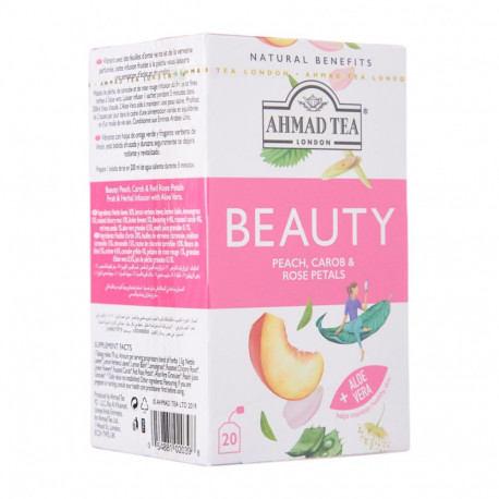 Herbal tea AHMAD Beauty peach, St. John´s wort and rose petals 20 pcs in an envelope