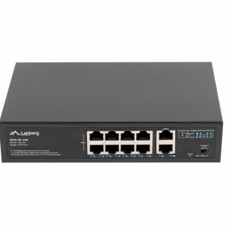 Product Name: 8-Port 100Mbps PoE+ Switch with 2 Gigabit Uplinks (Rackmount)
