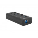 Mantis 4-Port USB Hub (2 x USB 3.0) with Individual Switches and Power Supply