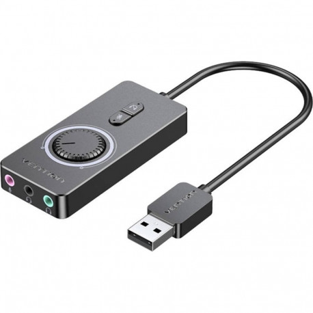 Audio Adapter - Vention 1m USB 2.0 External Sound Card (line-in/out, 16-bit, black)