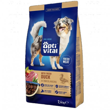 Dog Food - OptiVital With Fresh Duck Dry Food 2.4kg