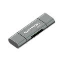 Memory Card Reader - Vention USB3.0 Multi-function Card Reader 5000 Mbit/s Gray Metal