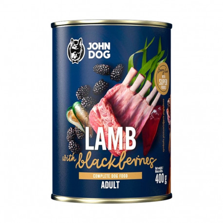 Dog Food - JOHN DOG Berry Line Lamb with Blackberries 400g
