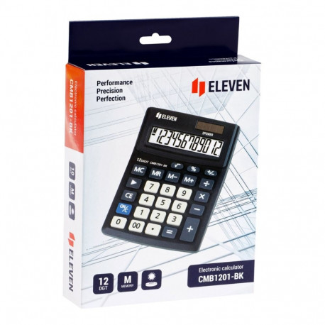 Calculator - ELEVEN CMB1201-BK 12-Digit Solar Battery Durable Plastic Black