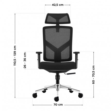 Office Chair - MARK ADLER Manager 3.3 Adjustable Headrest Lumbar Support Black