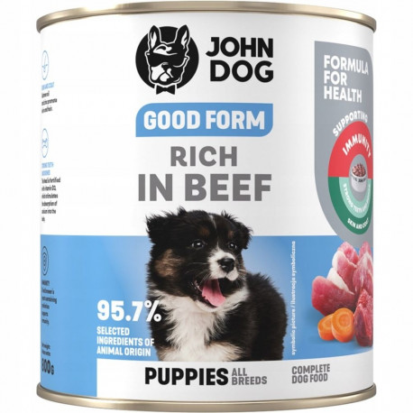 Dog Food - JOHN DOG Good Form Junior Beef Wet Food 800g