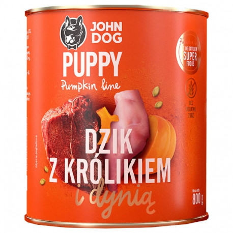 Dog Food - JOHN DOG Pumpkin Puppy Wild Boar with Rabbit and Pumpkin 800g