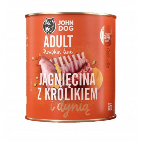 Dog Food - JOHN DOG Pumpkin Lamb with Rabbit, Gluten-Free, 800g