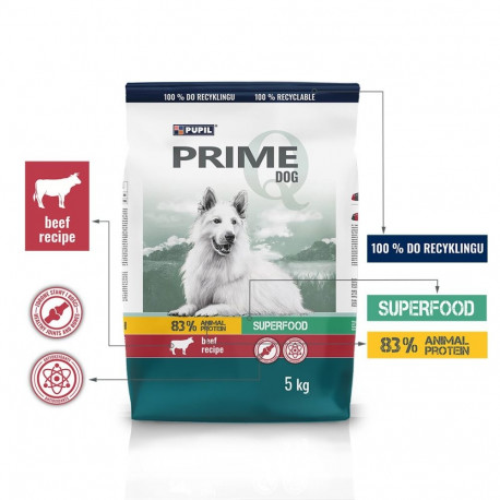 Dog Food - PUPIL Prime Rich in Beef with Vegetables (PUPIL, 25% protein, 14% fat)