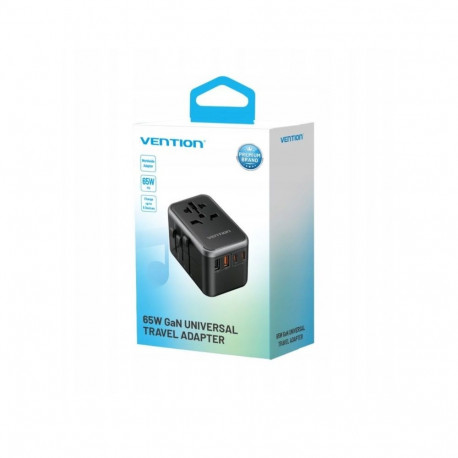 Adapter - Vention 65W GaN Travel Charger (2x USB-A, 2x USB-C)
