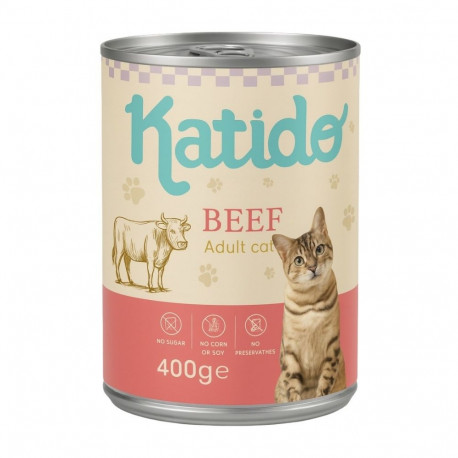 Cat Food - KATIDO Beef Wet Cat Food 400g Grain-Free 10.7% Protein