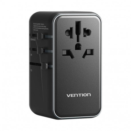 Adapter - Vention 100W Charger 1xUSB-A 3xUSB-C Black