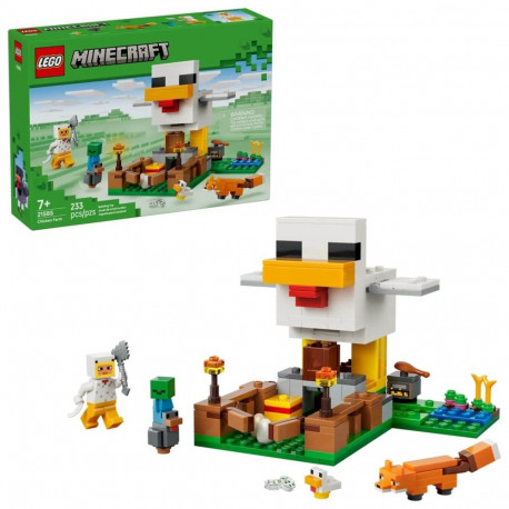 Construction Set - LEGO MINECRAFT 21585 Chicken Farm (Lego, 233 pieces, minifigure)