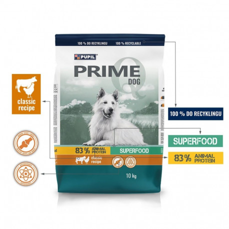 Dog Food - PUPIL Prime Mini Rich in Poultry with Beef 25% Protein 10kg