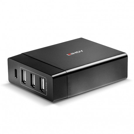 USB Charger - Lindy 4 Port USB Type C & A Smart Charger 72W Power Delivery
