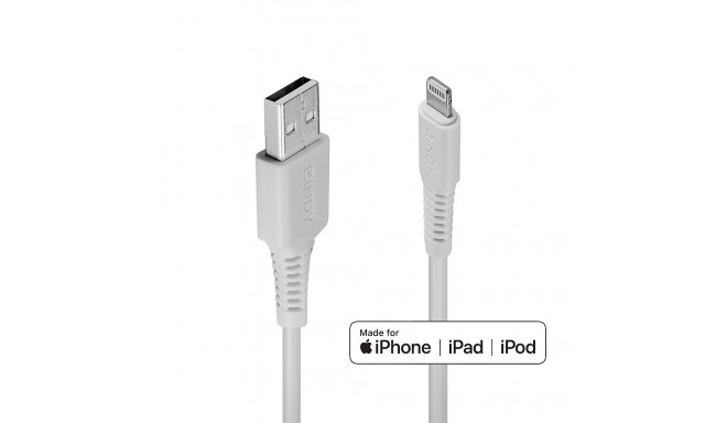 Cable - Lindy 2m USB Type A to Lightning Cable, 480Mbps, White