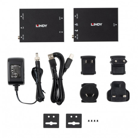 AV Extender - Lindy 100m Cat.6 HDMI & USB KVM Extender, 1920x1080, Black