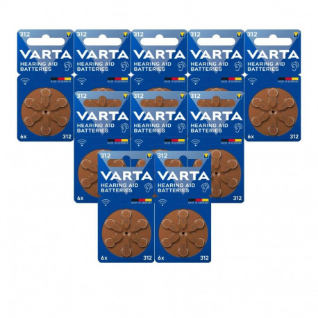 Battery - Varta 312 PR41 Zinc-Air Hearing Aid Batteries 60 pcs