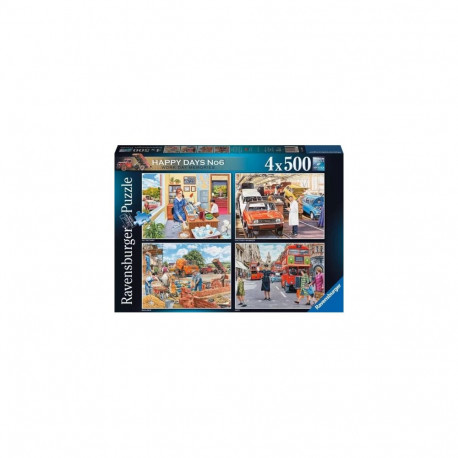 Puzzle - Ravensburger 4x500 Happy Days No 6 Work Day Memories